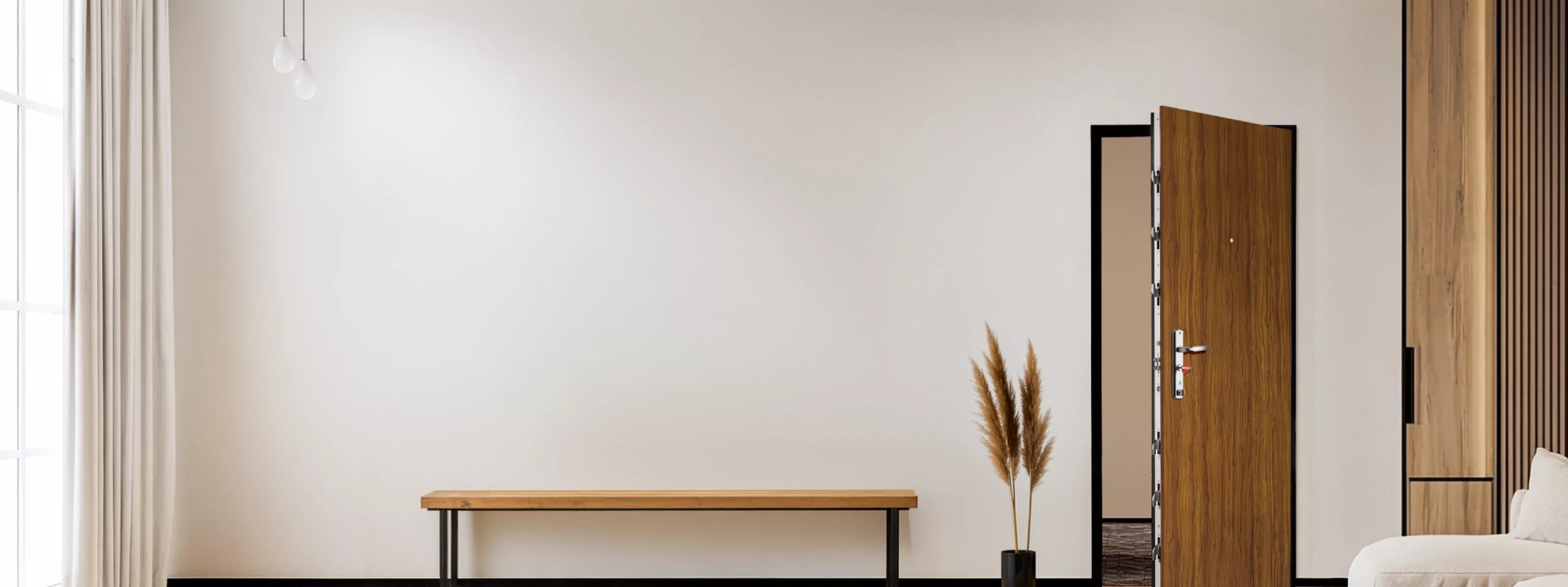 Porte blindée intégrée dans un intérieur